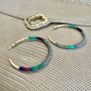 Masie Gold Hoop Earrings in Mint Mix Paracord
